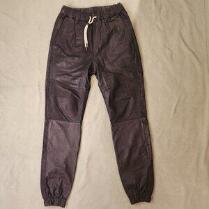 Zanerobe Sureshot Black Leather Joggers